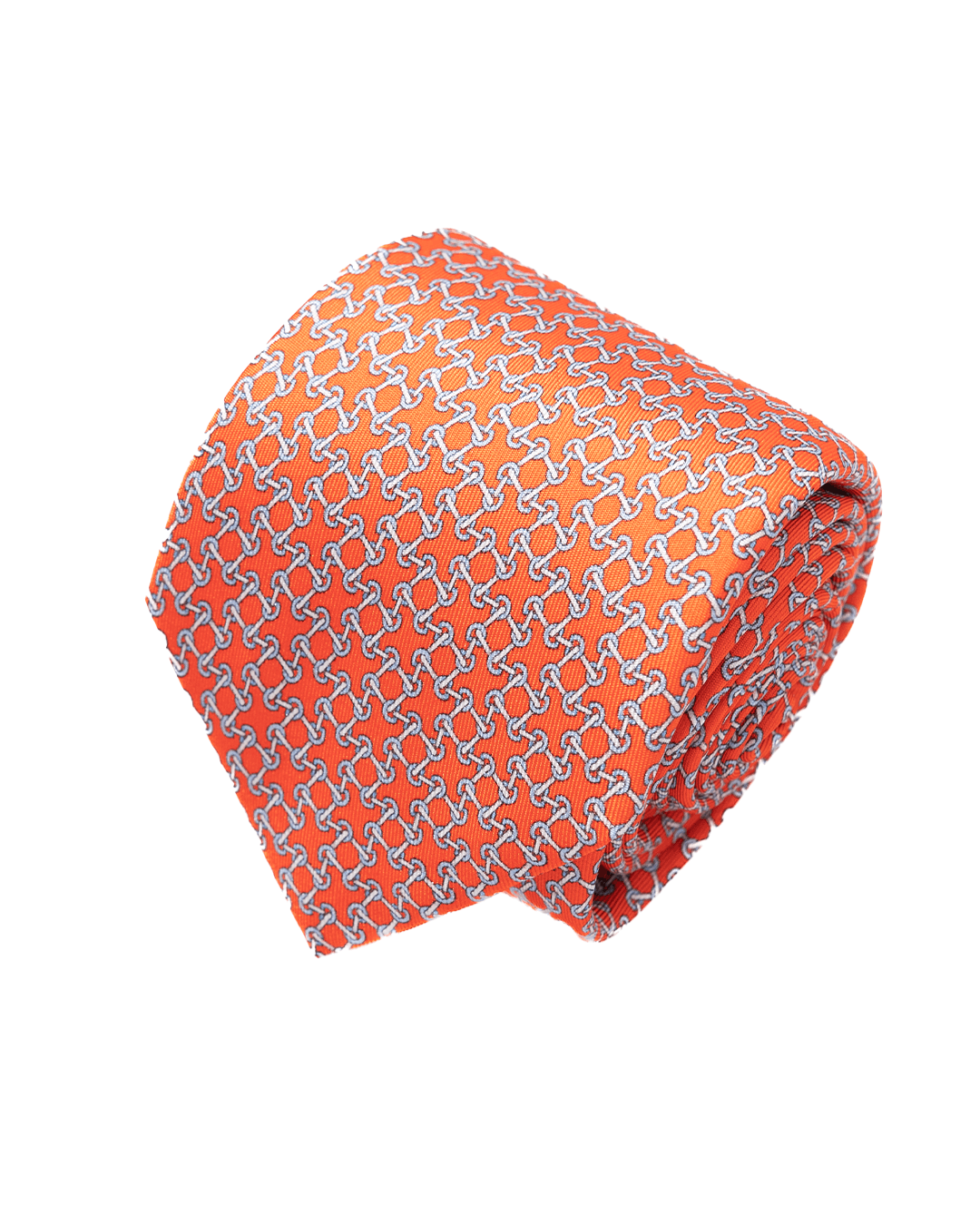 Gagliardi Ties One Size Gagliardi Orange Chain Link Italian Silk Printed Tie