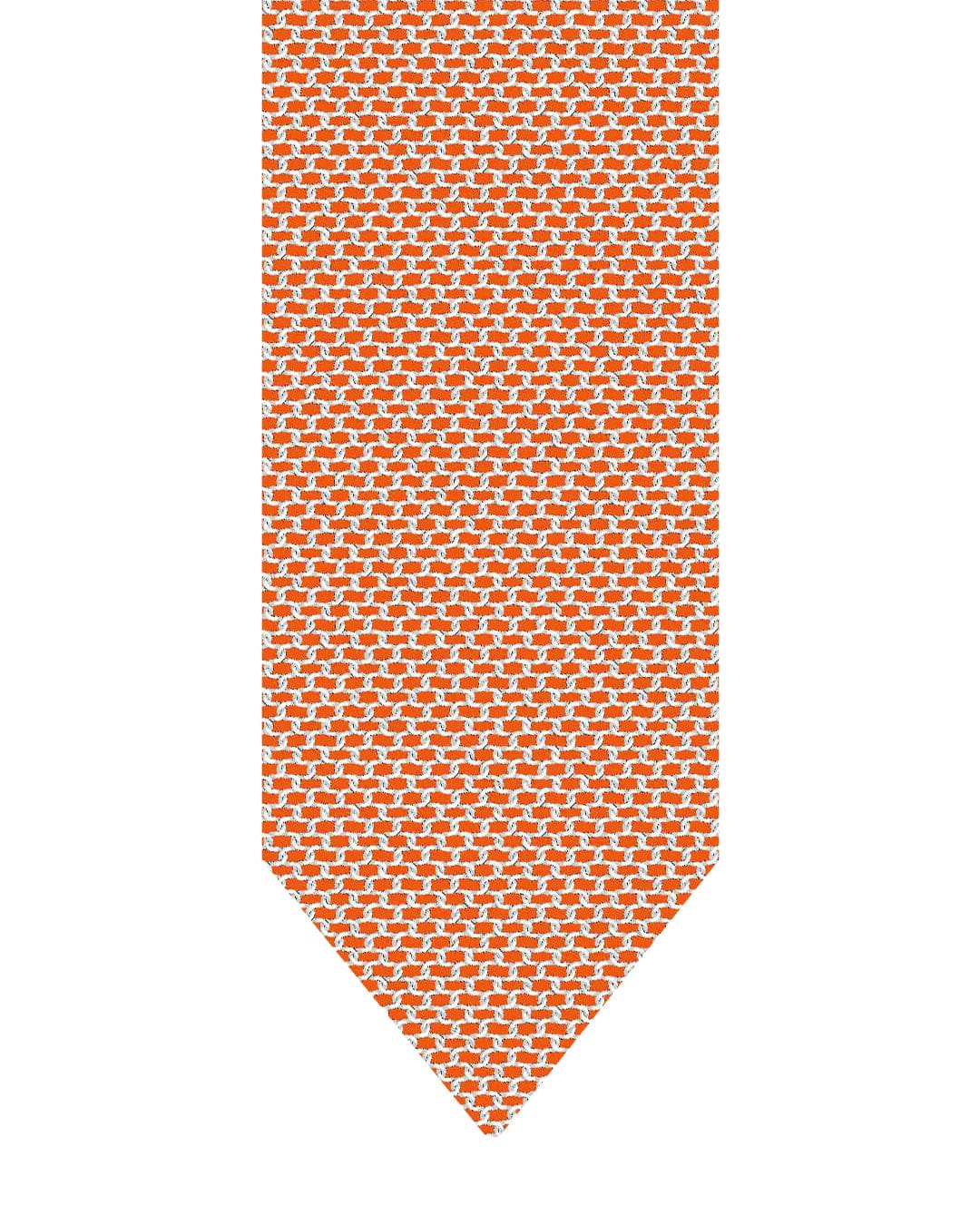 Gagliardi Ties One Size Gagliardi Orange Tie Italian Silk Printed Chain