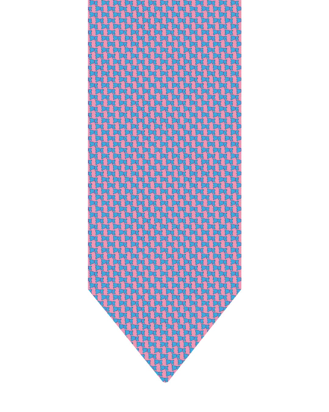 Gagliardi Ties One Size Gagliardi Pink Tie Italian Silk Printed Scottie Dog