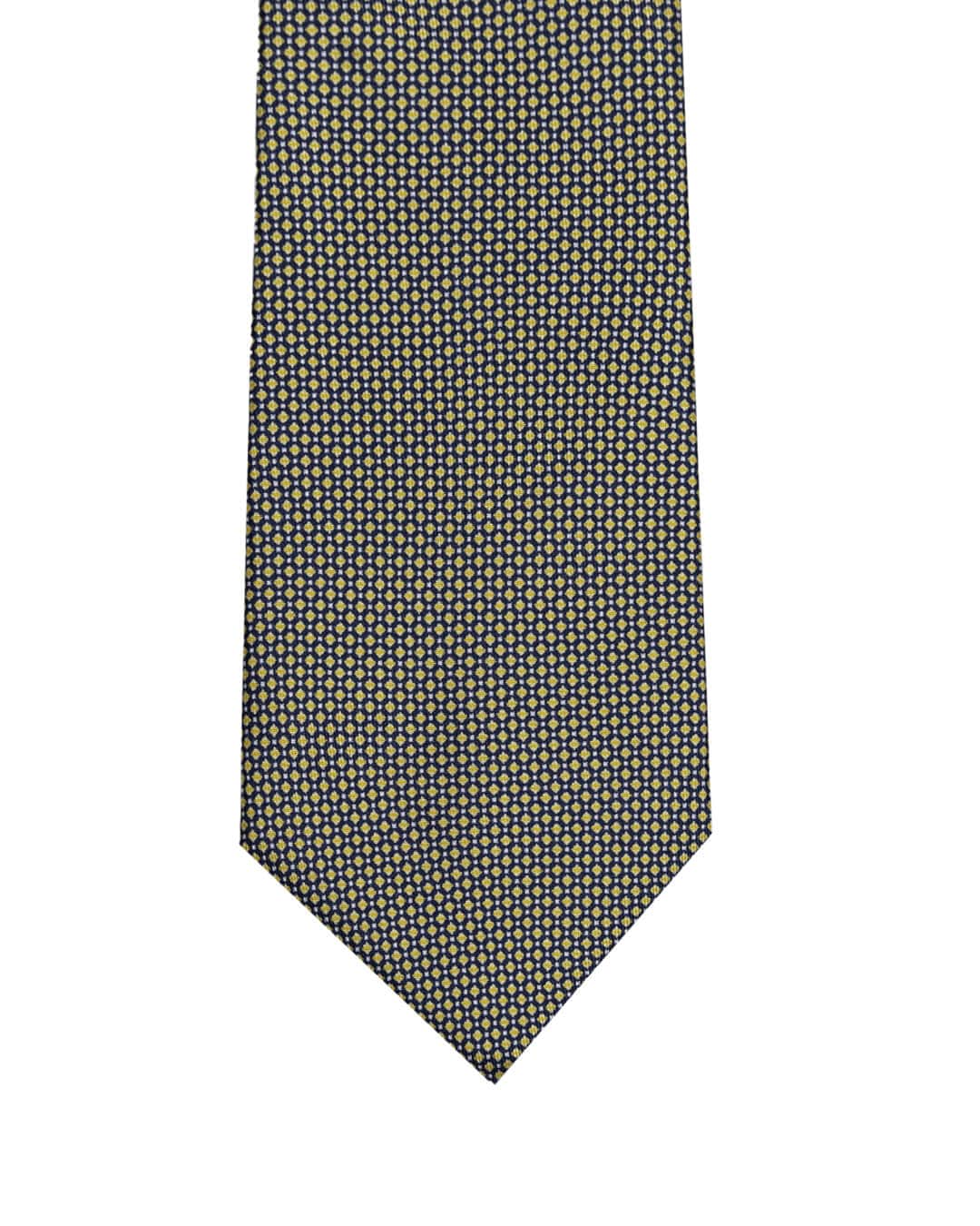 Gagliardi Ties One Size Gagliardi Yellow Geometric Italian Silk Printed Tie