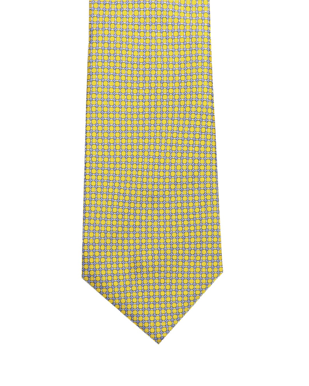 Gagliardi Ties One Size Gagliardi Yellow Mesh Design Italian Silk Printed Tie