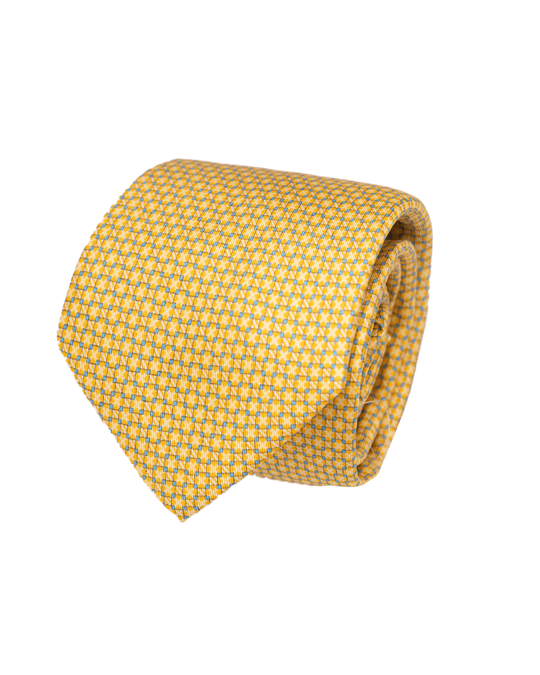 Gagliardi Ties One Size Gagliardi Yellow Wavy Links Italian Silk Printed Tie