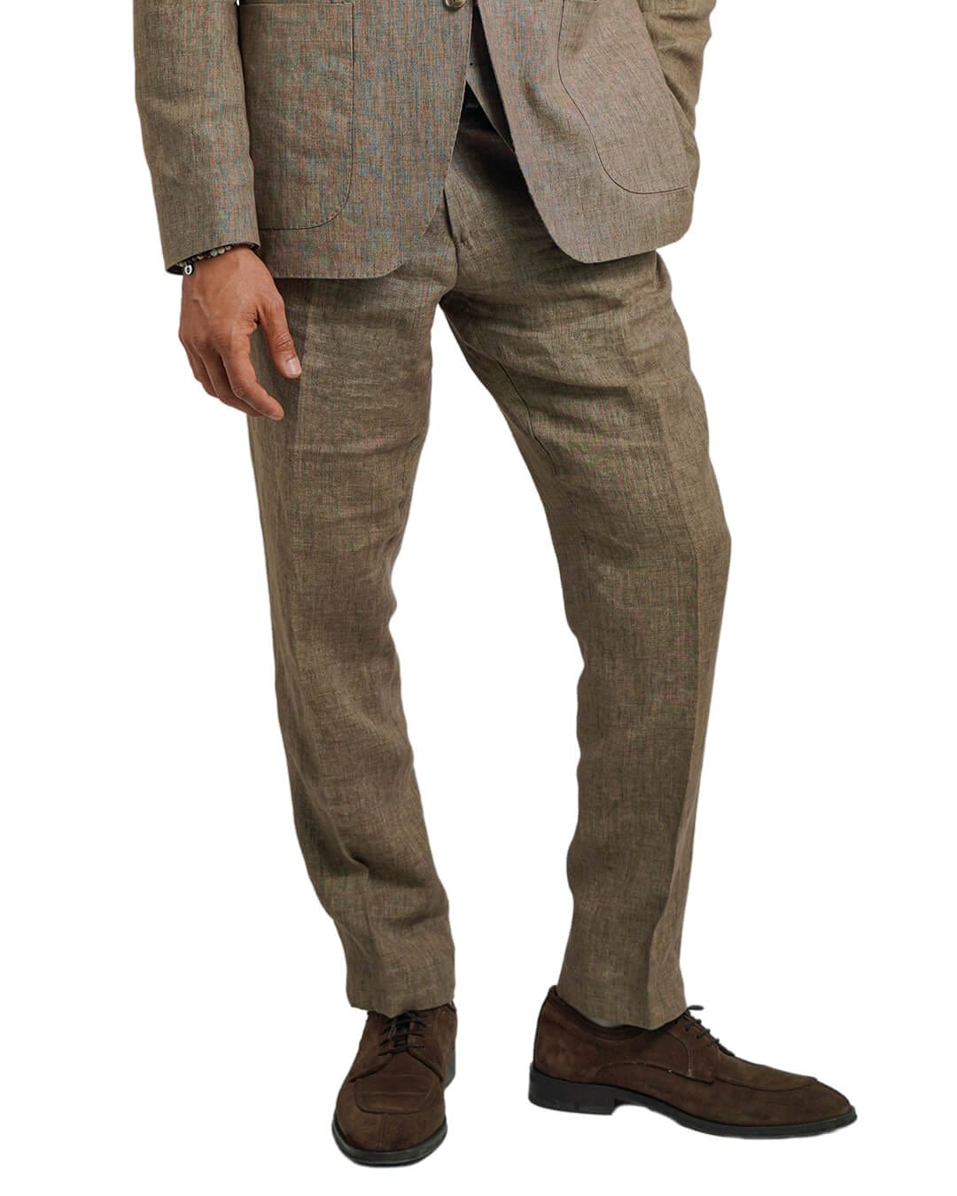 Taupe Italian Delave Linen Trousers