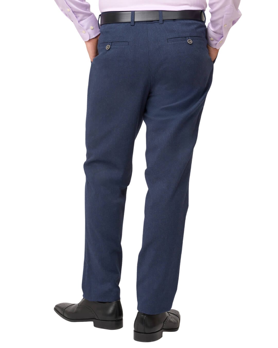 Gagliardi Trousers Gagliardi Blue Barleycorn Weave Stretch Cotton Trousers