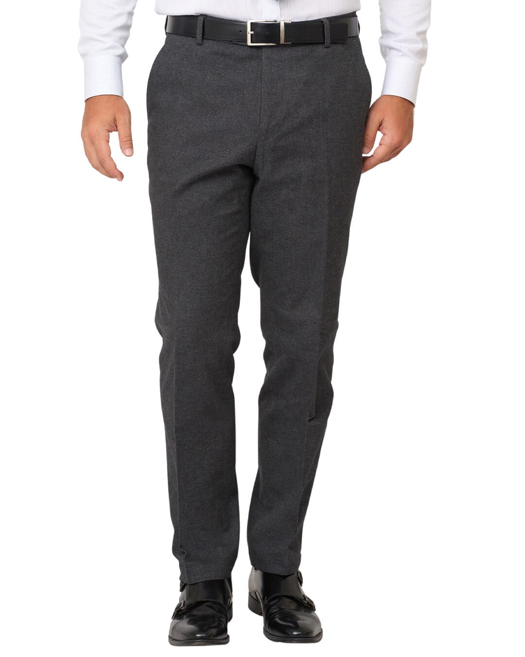 Gagliardi Trousers Gagliardi Grey Barleycorn Weave Stretch Cotton Trousers