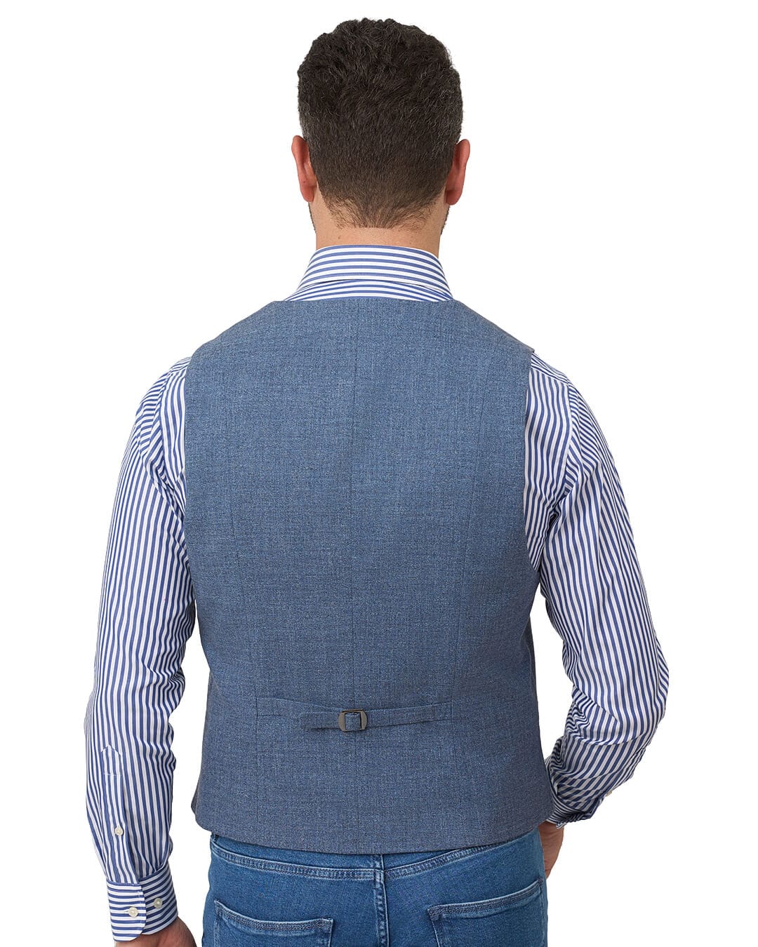 Gagliardi Waistcoats Gagliardi Blue Waistcoat Basketweave Cotton Blend