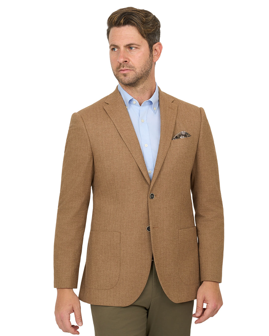 Gagliardi Camel Jacket Herringbone Cotton Stretch