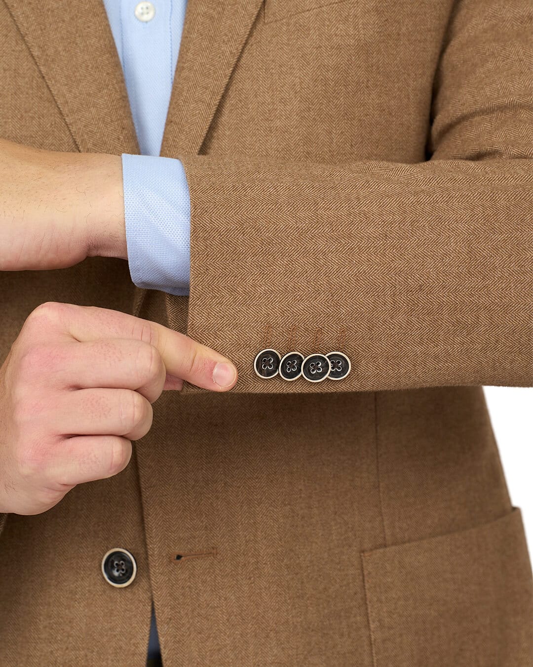 Gagliardi Camel Jacket Herringbone Cotton Stretch
