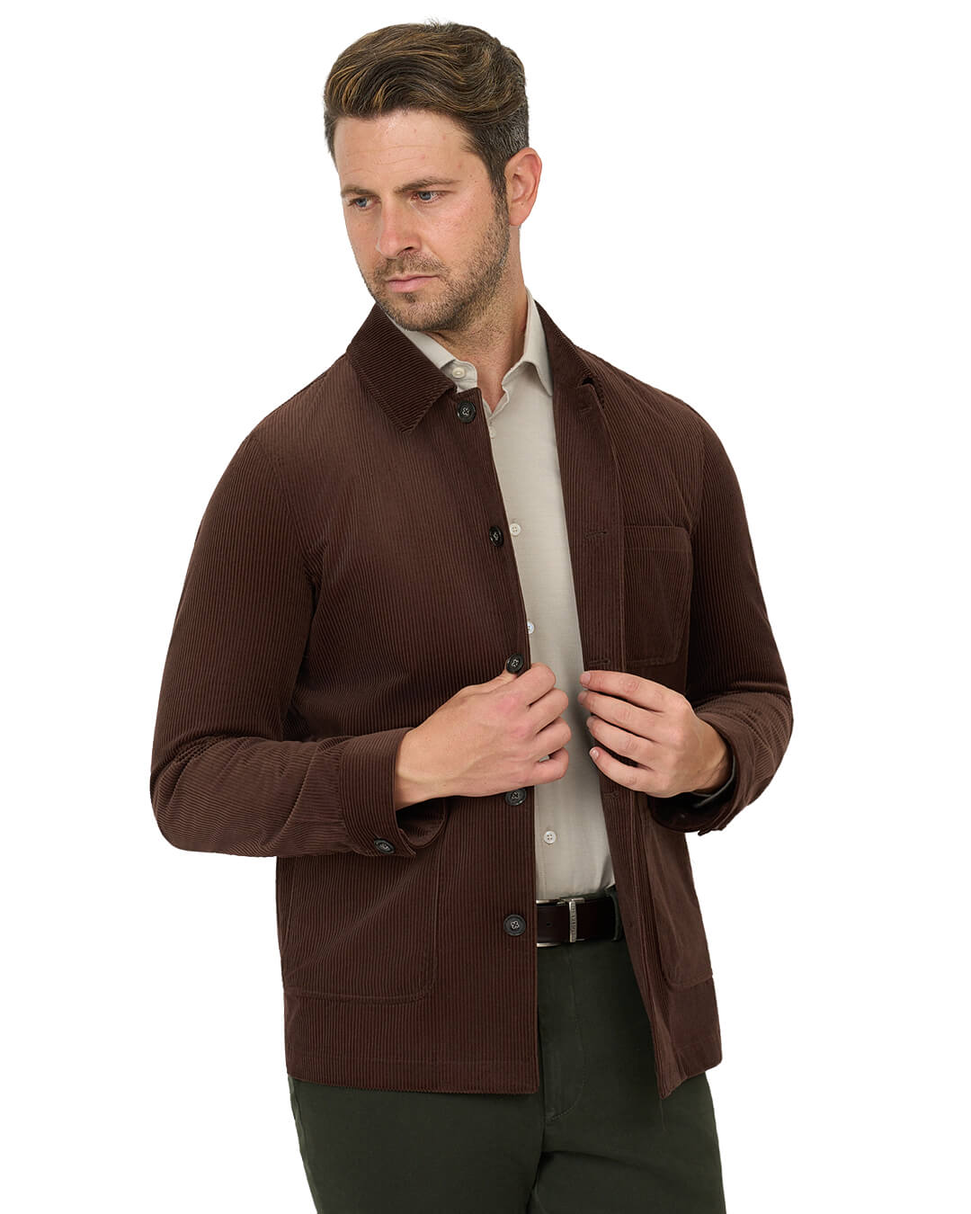 Gagliardi Brown Shirt Jacket Corduroy Cotton