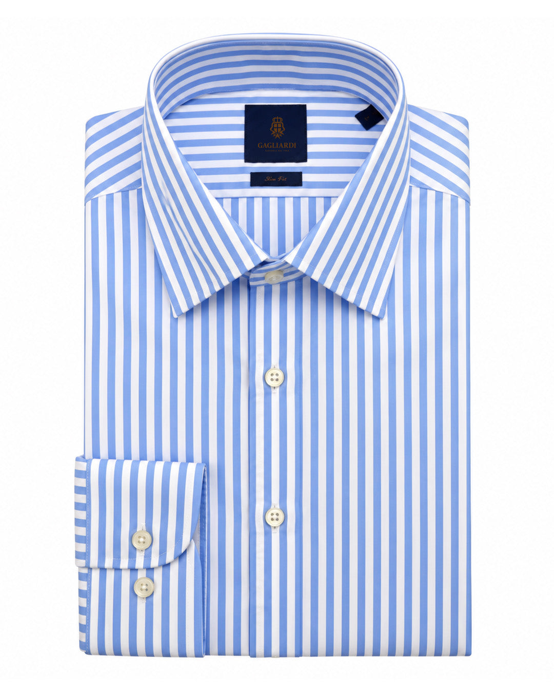 Gagliardi Sky Butcher Stripe Non Iron Cotton Shirt