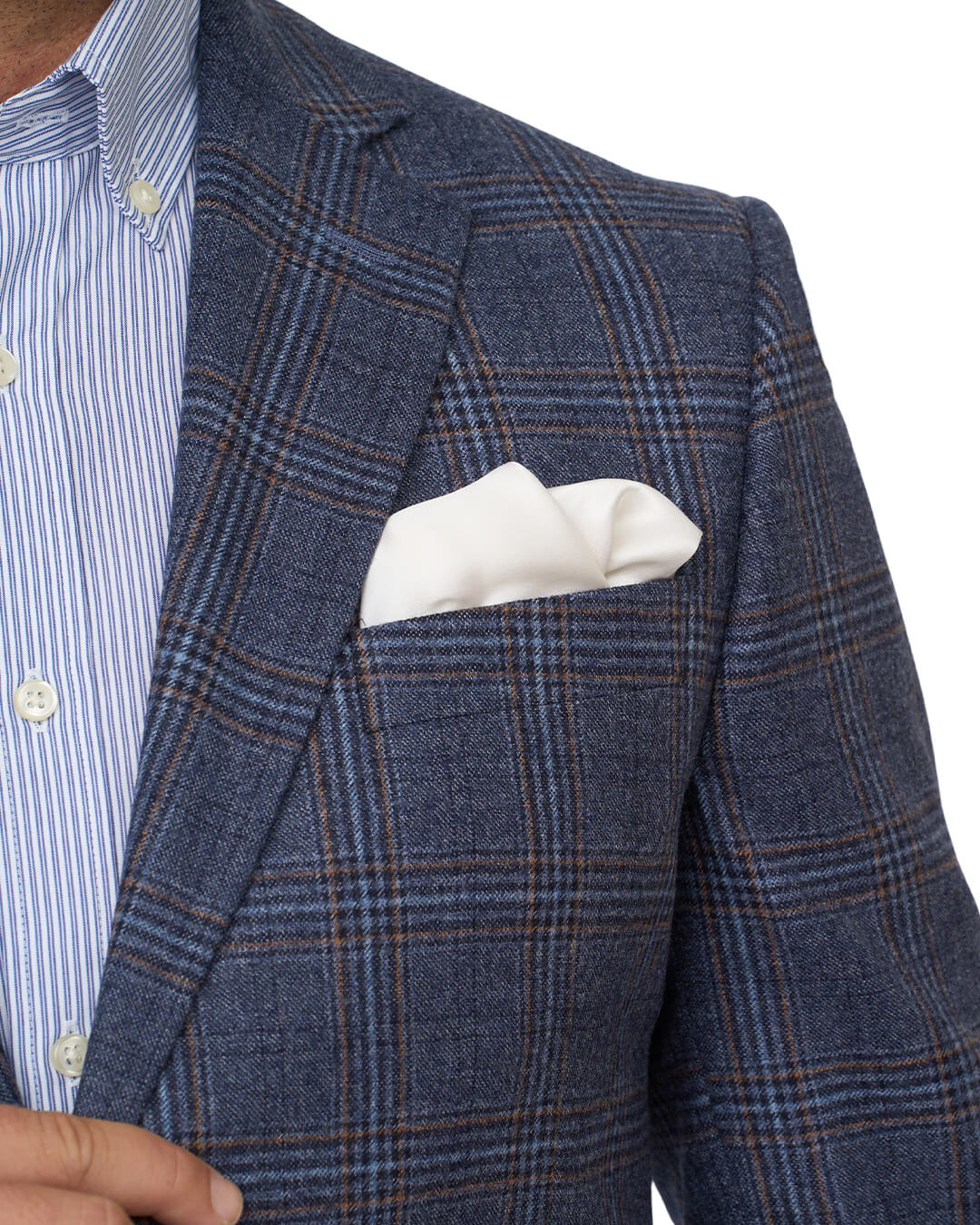 Gagliardi Denim Blue Check Sharkskin Reda Jacket
