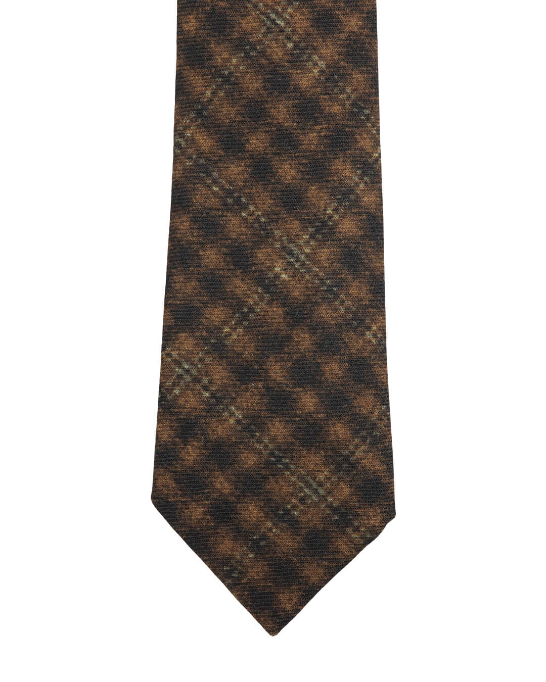 Tie Check Brown Orange Olive
