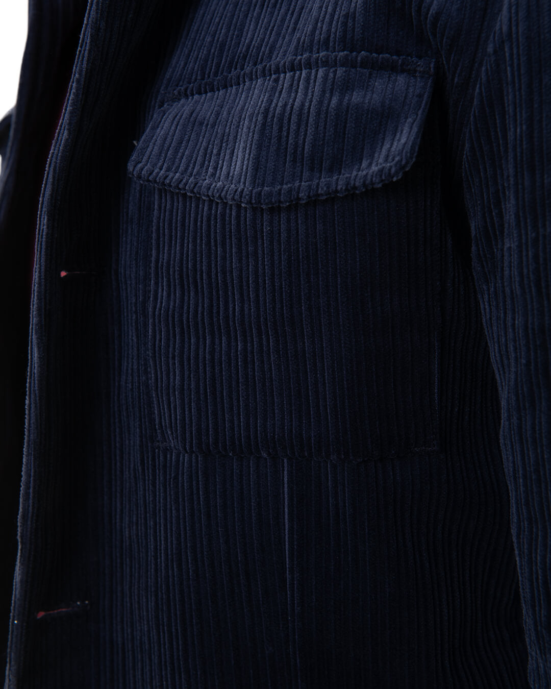 Navy Corduroy Nehru Collar Jacket