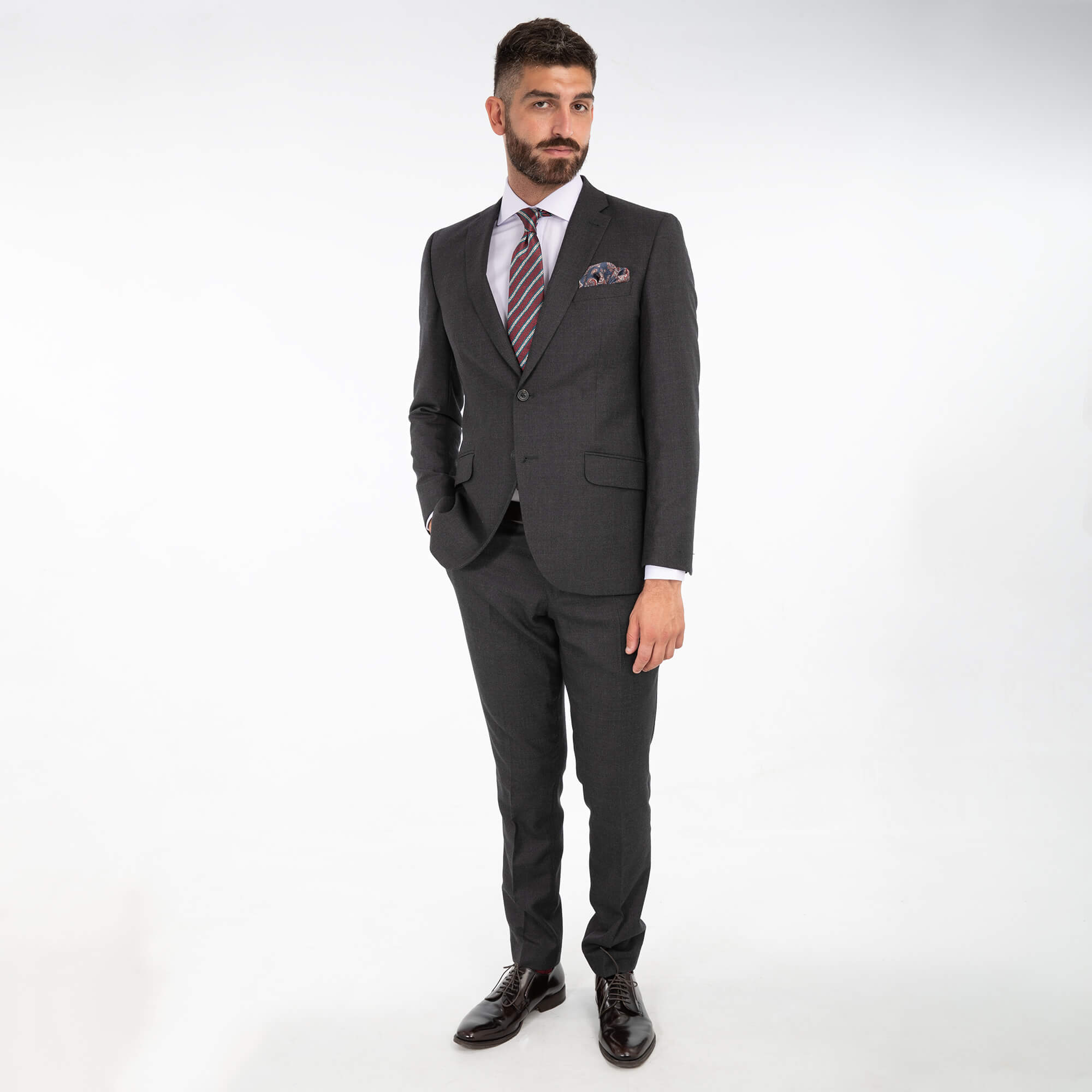 Grey Twill Flannel Suit