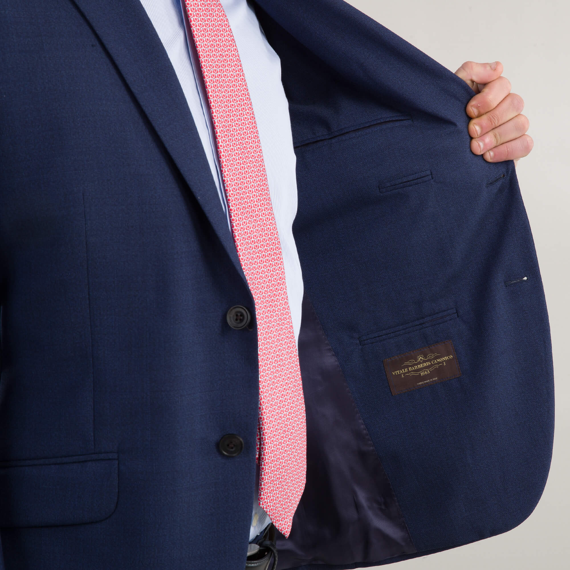 Vitale Barberis Canonico Blue Hairline Stripe Suit