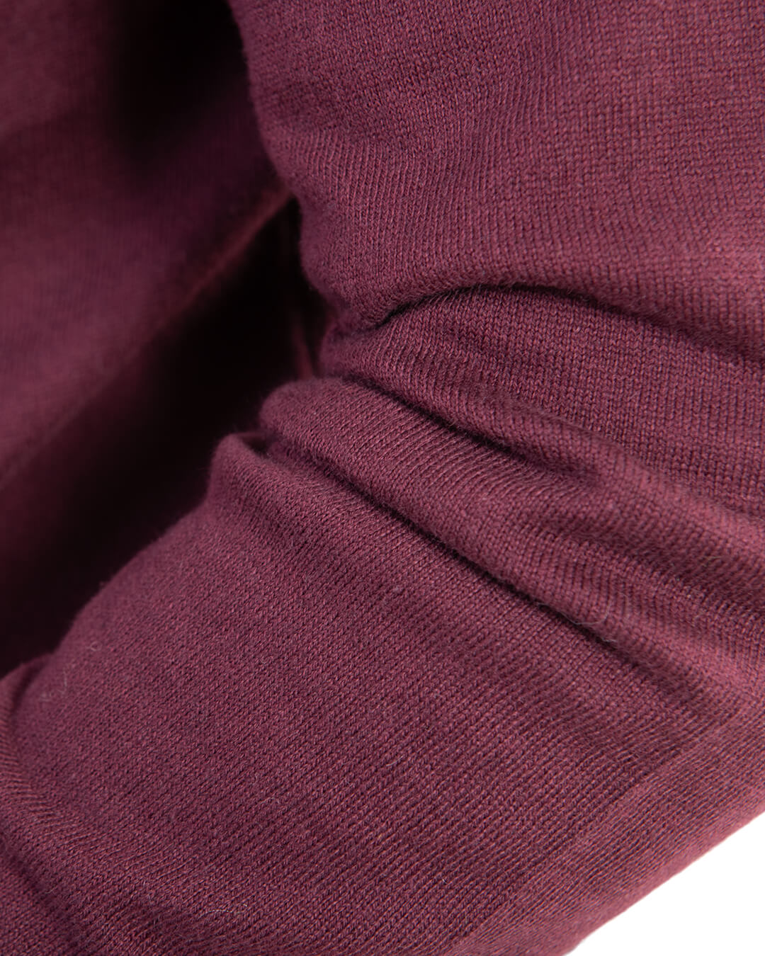 Burgundy Cotton Cashmere Roll Neck Jumper