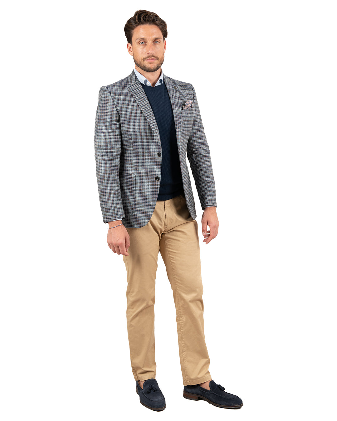 Teal Lanificio F.lli Cerruti Wool And Silk Gingham Check Jacket