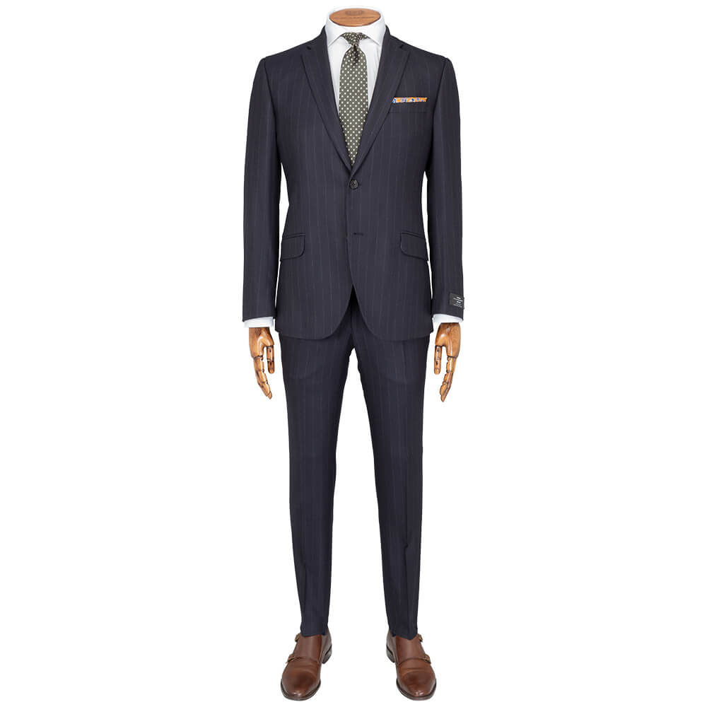 Lanificio F.lli Cerruti Navy Striped Suit - Gagliardi