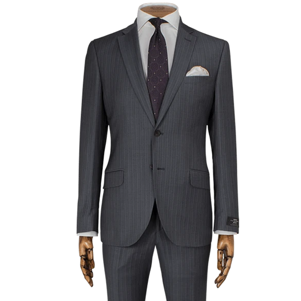 Lanificio F.lli Cerruti Grey & Purple Striped Two-Piece Suit - Gagliardi