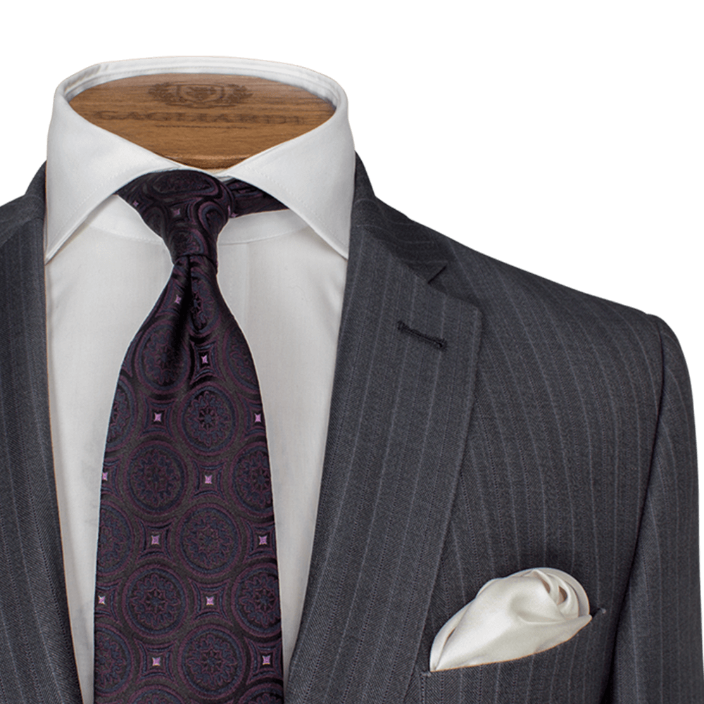 Lanificio F.lli Cerruti Grey & Purple Striped Two-Piece Suit - Gagliardi