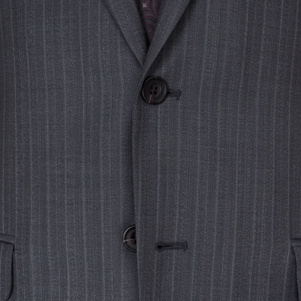 Lanificio F.lli Cerruti Grey & Purple Striped Two-Piece Suit - Gagliardi