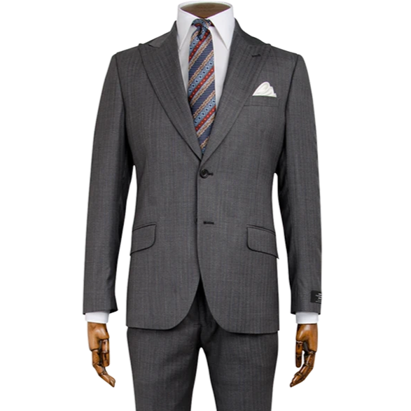 Grey and Purple Stripe Lanificio F.lli Cerruti Two-Piece Suit - Gagliardi