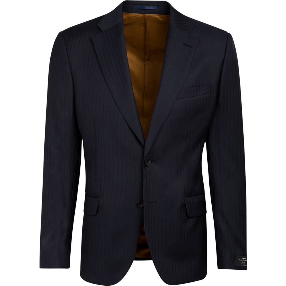 Lanificio F.lli Cerruti Navy & Burgundy Herringbone Stripe Two-Piece Suit - Gagliardi