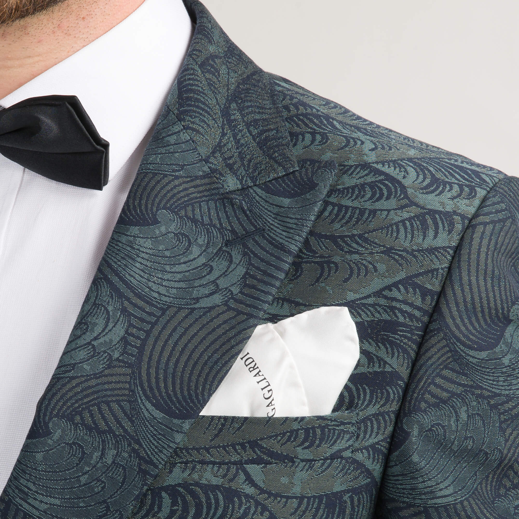 Green Waves Jacquard Evening Jacket