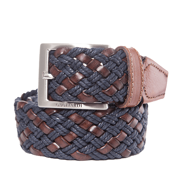 Brown & Navy Woven Belt - Gagliardi