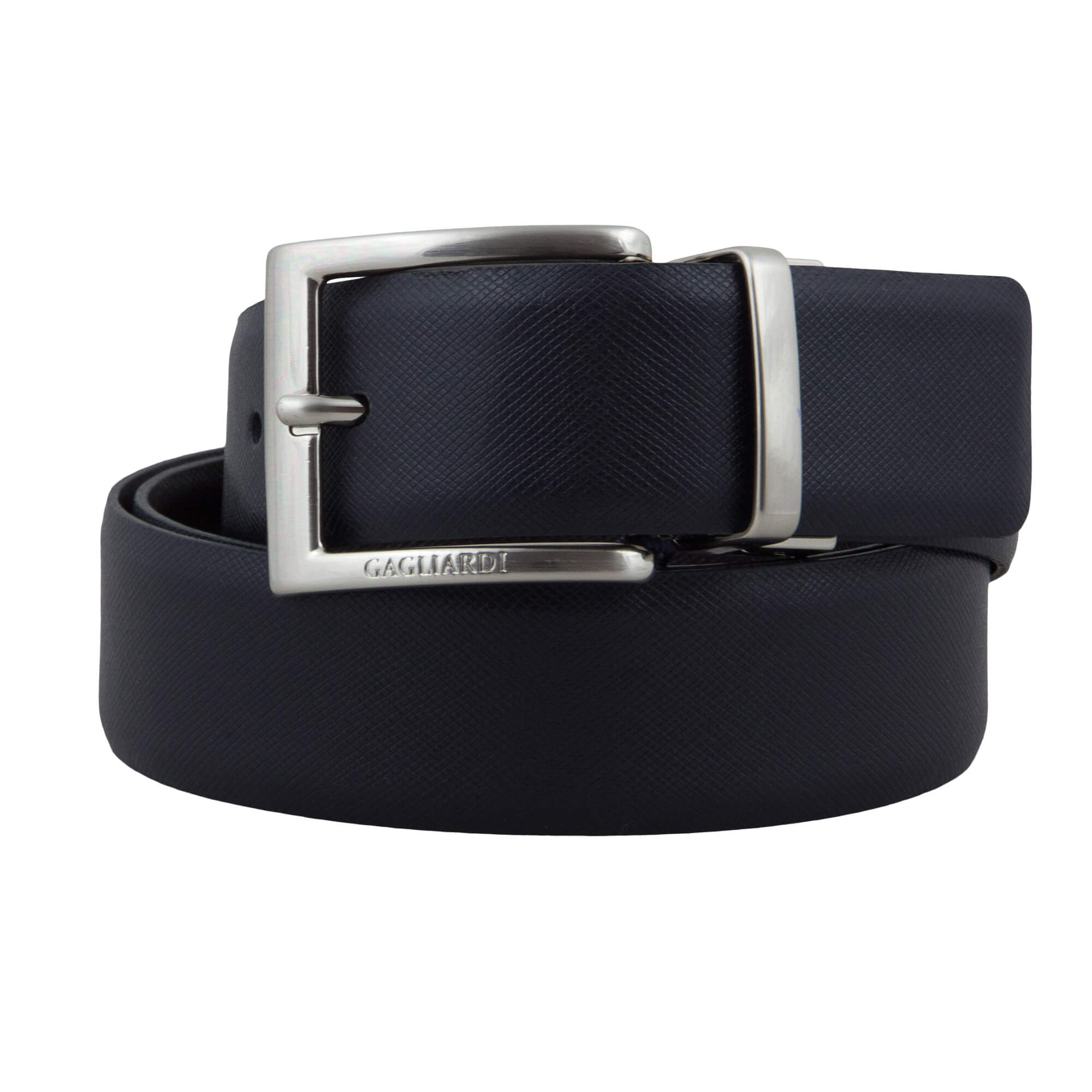 Navy Etched & Brown Etched Reversable Belt