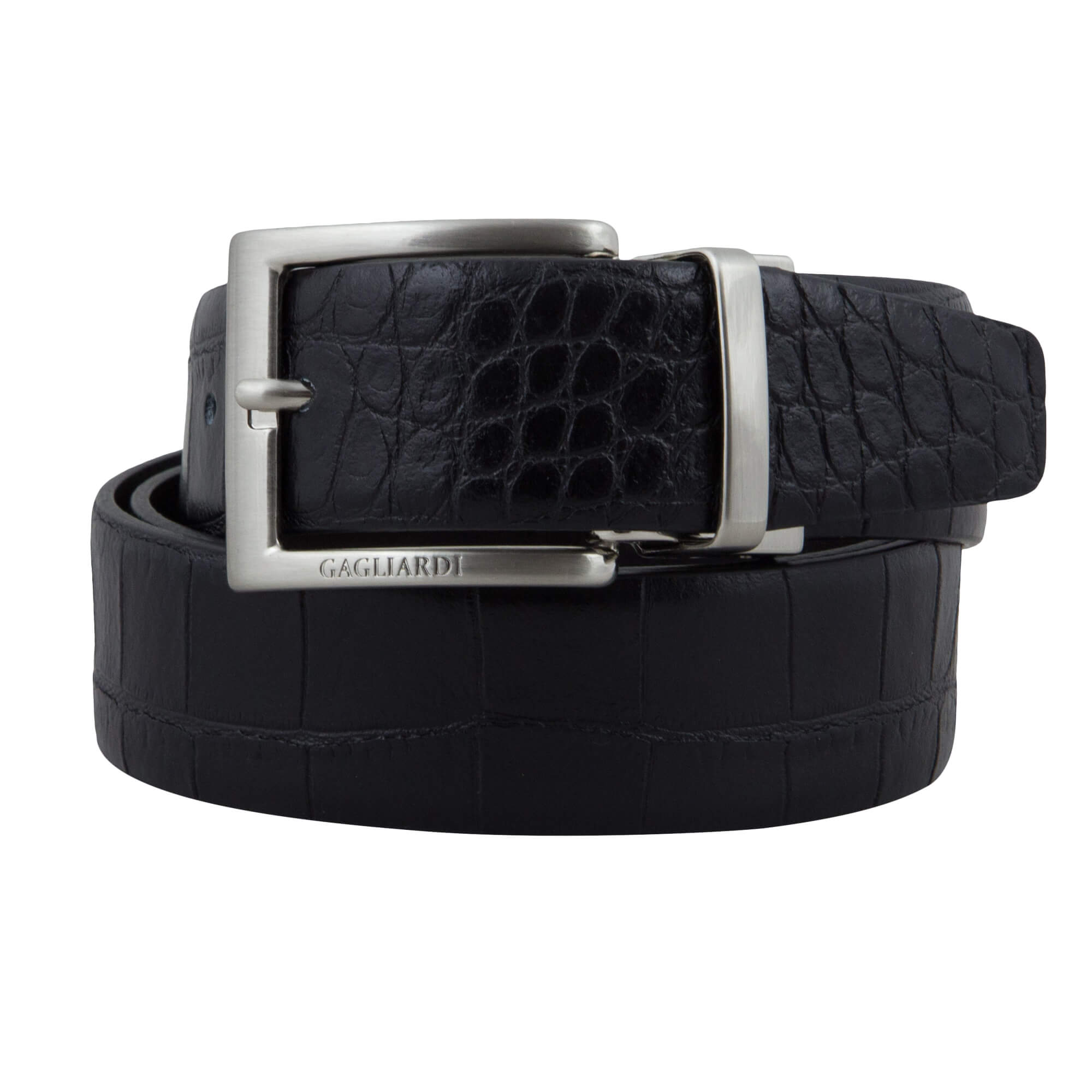 Belt Crocodile Embossed Reversible Brown/Black