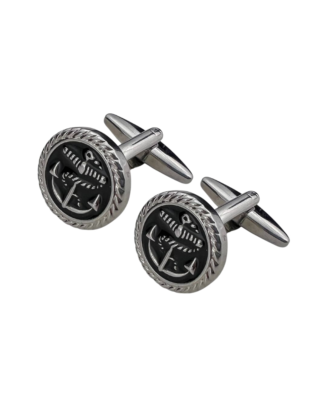 Round hot sale silver cufflinks