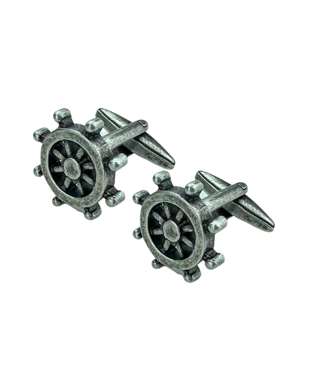 Silver Ships Wheel Cufflinks