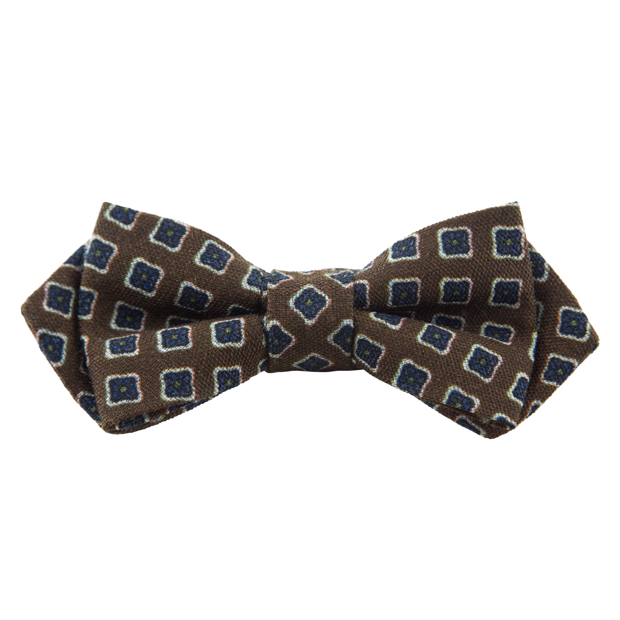 ORANGE WITH WHITE AND BLUE SQUARES BOW TIE
