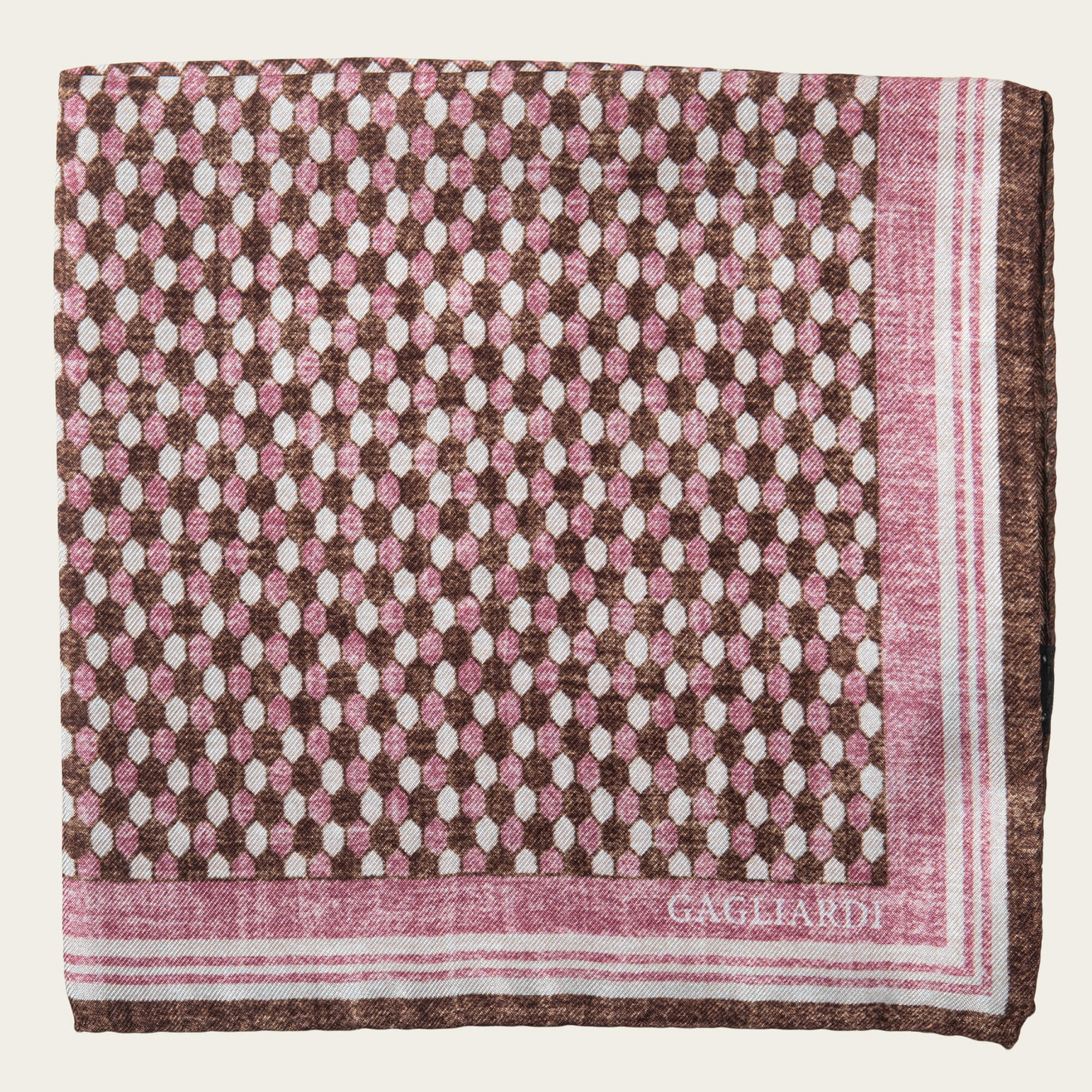 Pink Hexagons Silk Pocket Square