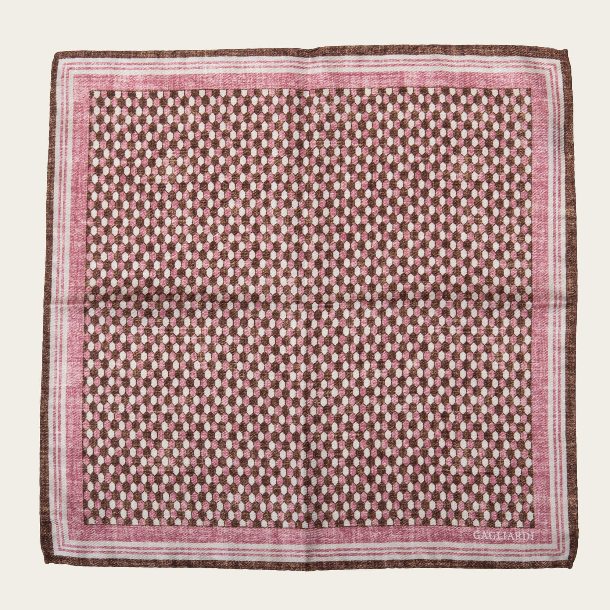 Pink Hexagons Silk Pocket Square