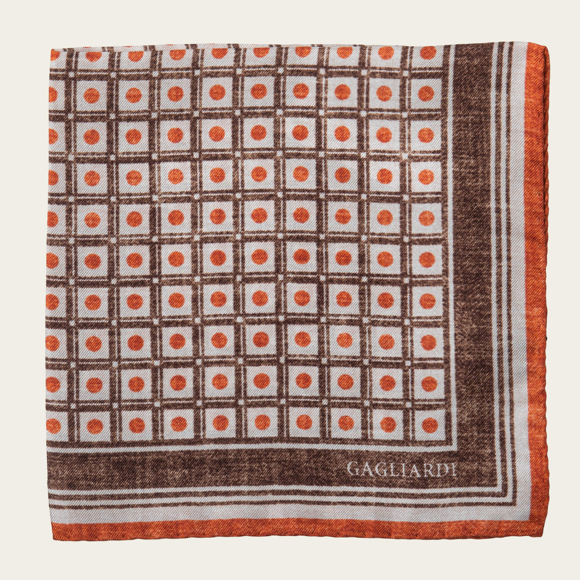 Brown Squares Silk Pocket Square
