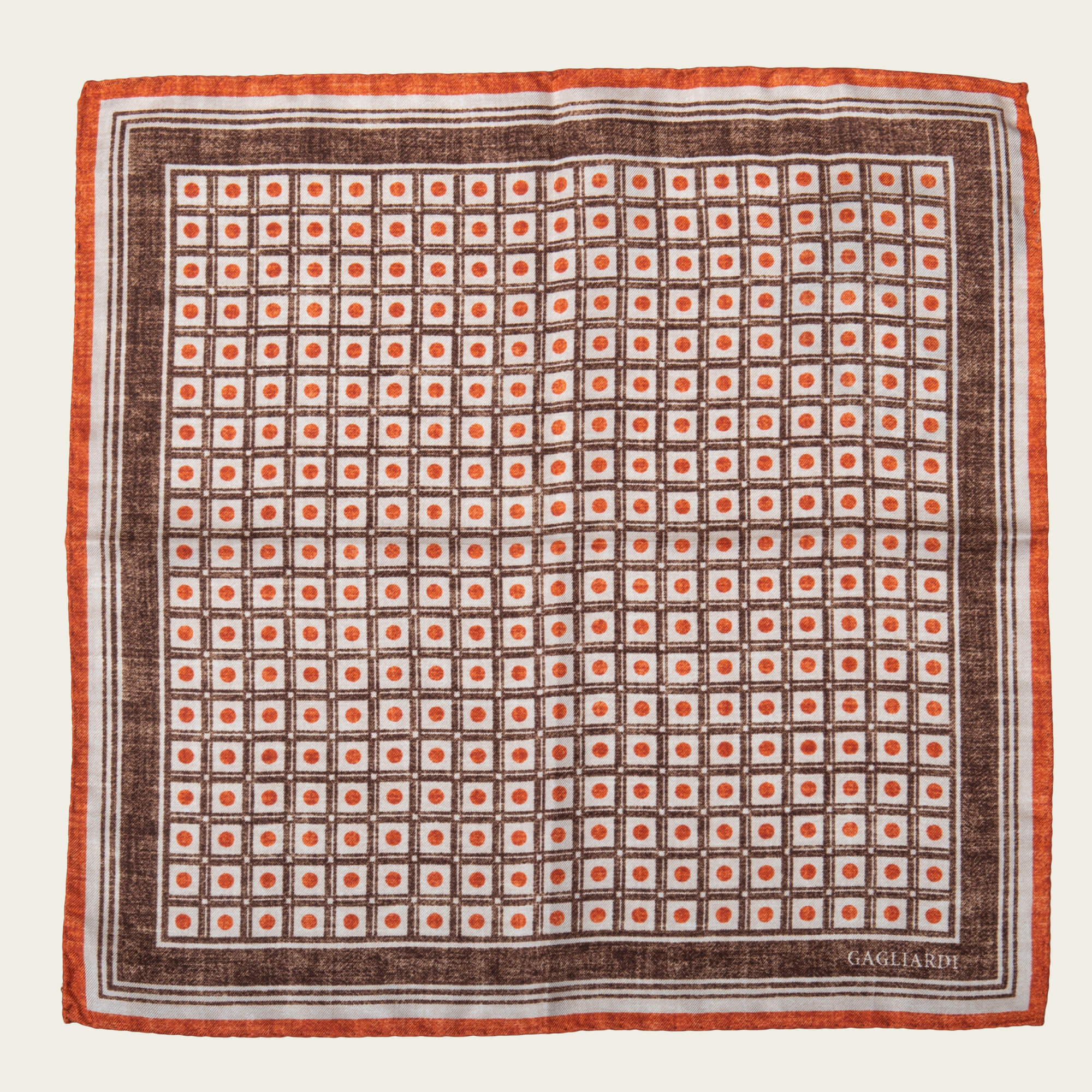 Brown Squares Silk Pocket Square