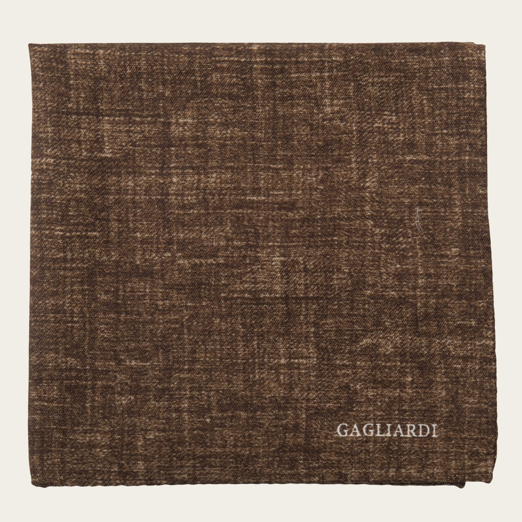 Brown Melange Silk Cotton Pocket Square