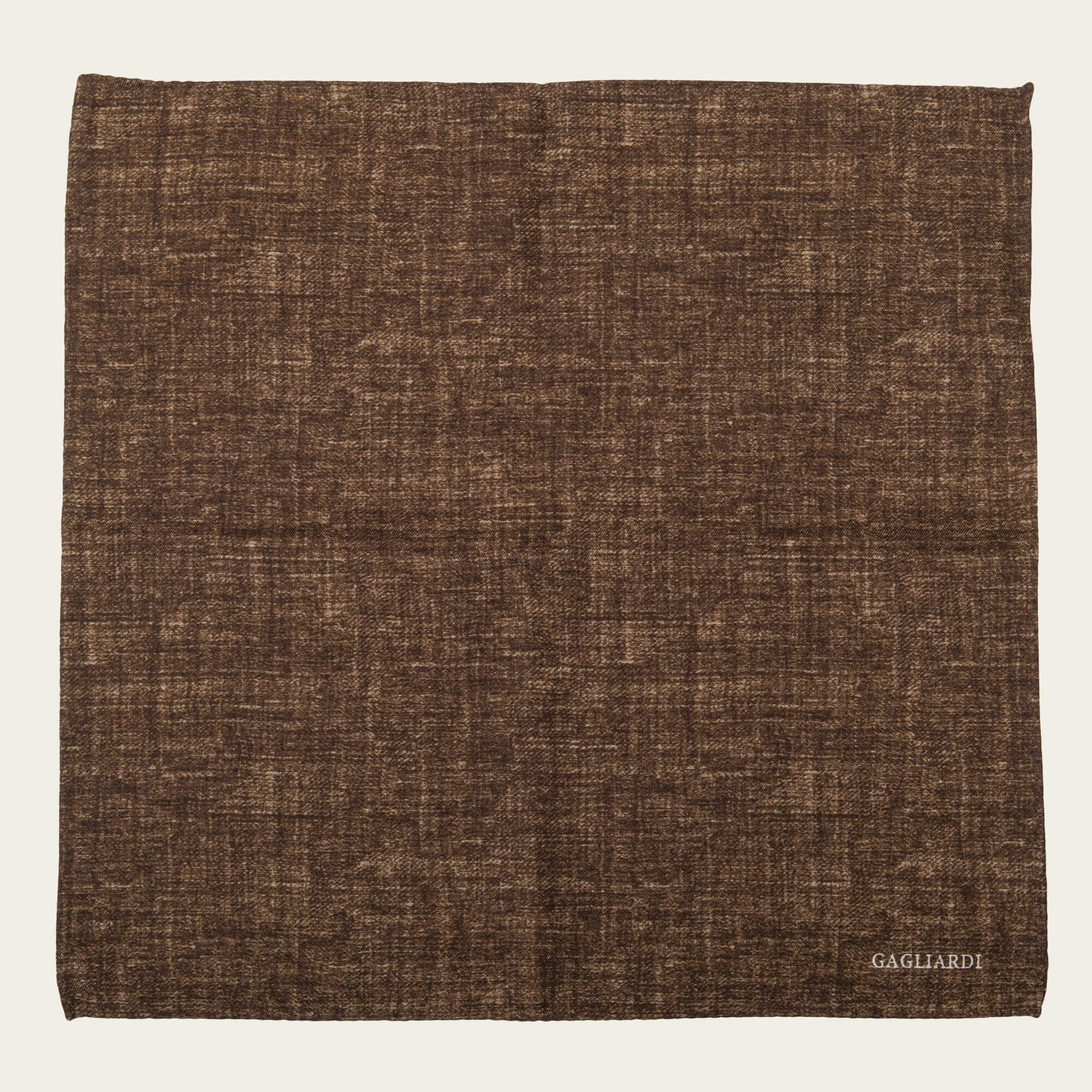Brown Melange Silk Cotton Pocket Square