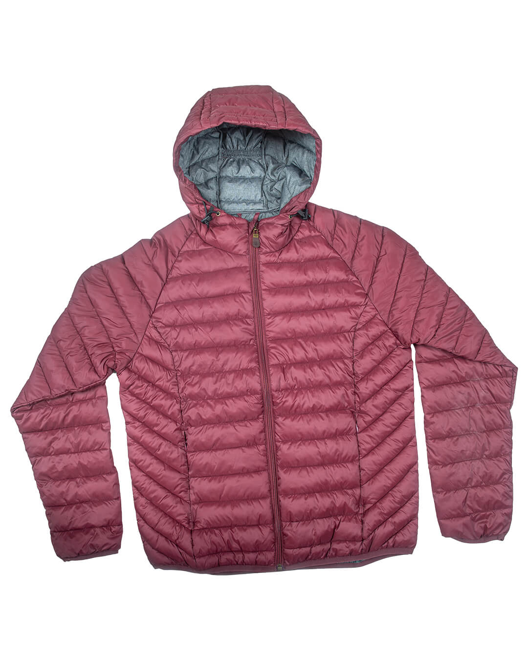 Burgundy Hooded Wadded Jacket