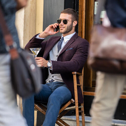 Light Charcoal Grey Merino Blend Knitted Waistcoat - Gagliardi