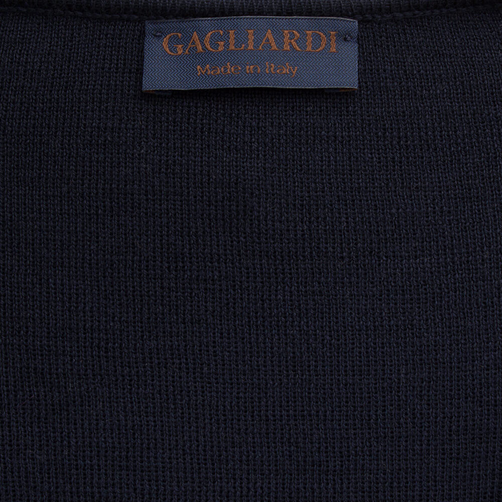 Navy Merino Blend Knitted Waistcoat - Gagliardi