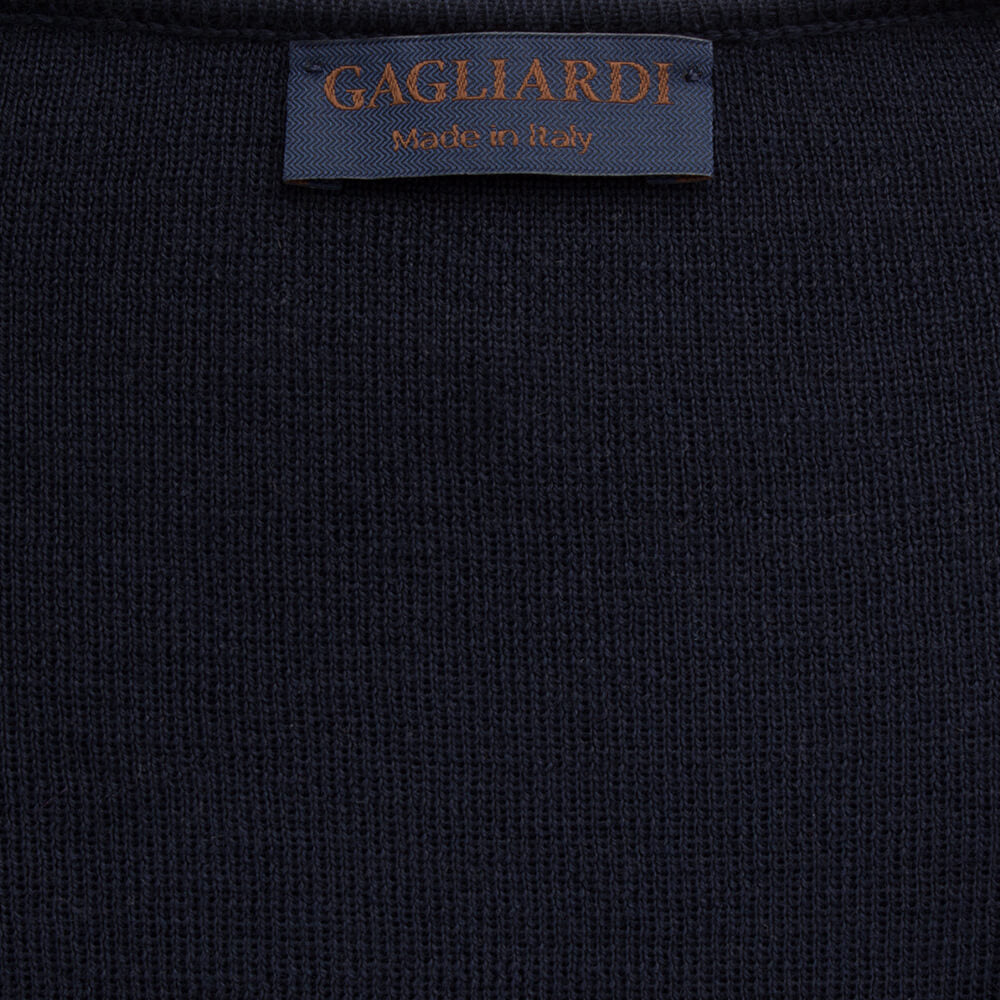 Navy Merino Blend Knitted Waistcoat - Gagliardi