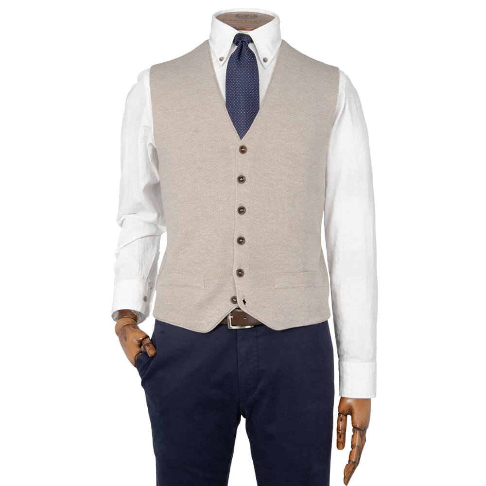 Stone Knitted Waistcoat - Gagliardi