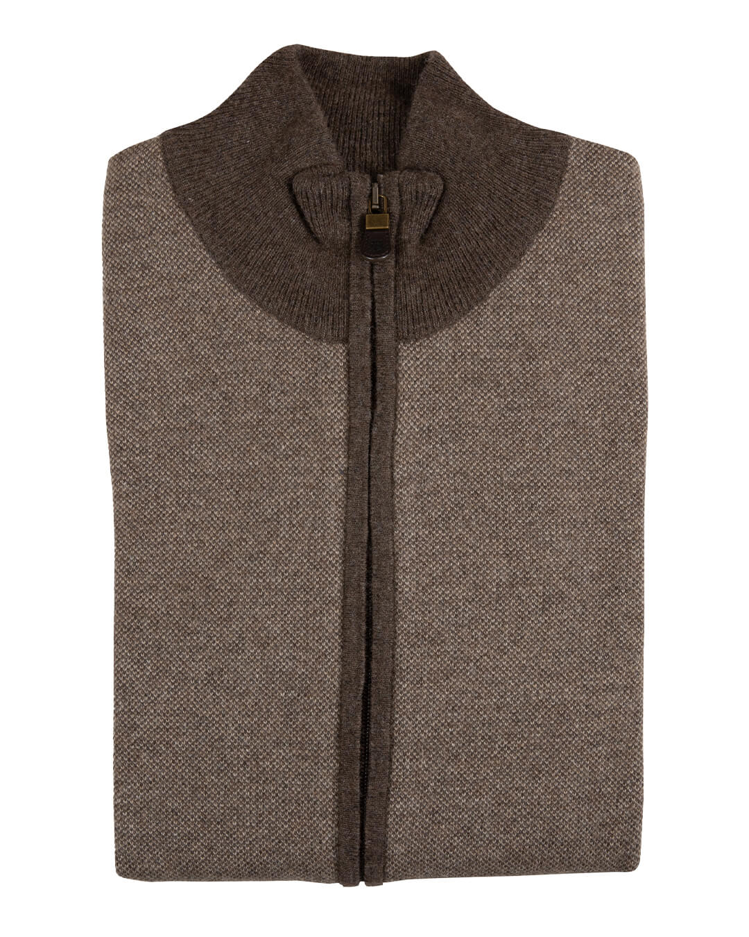 Brown Zip Through Cardigan