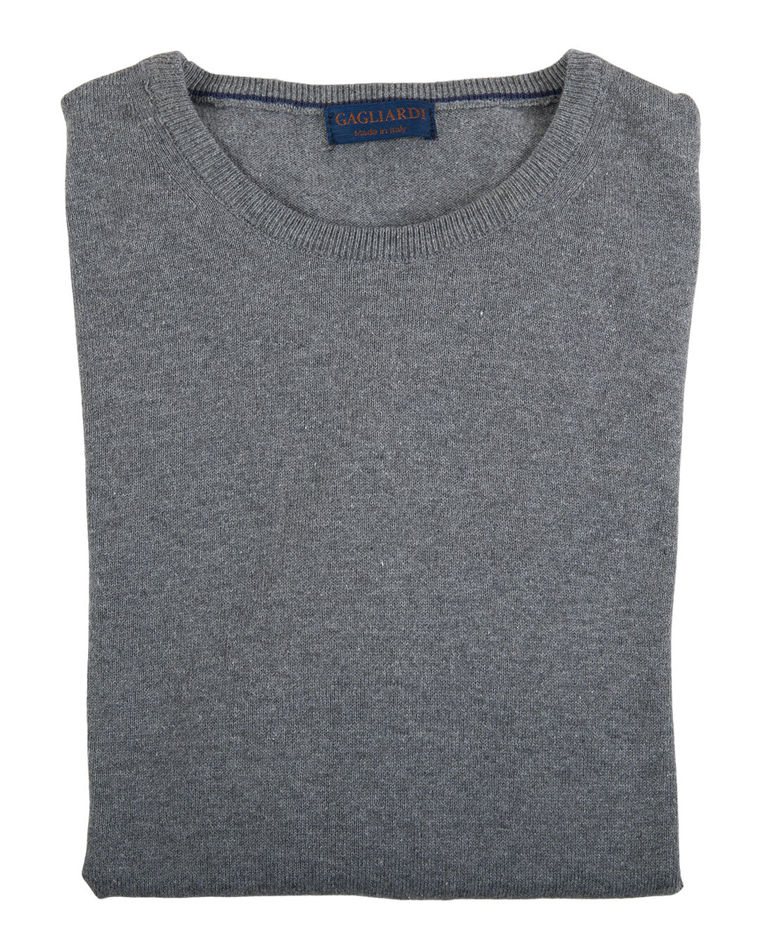 Grey Cotton Cashmere Crew Neck Jumper