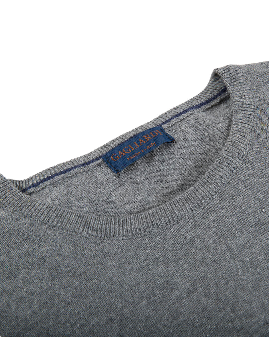 Grey Cotton Cashmere Crew Neck Jumper