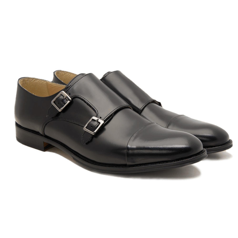 Black Double Monk Shoe - Gagliardi