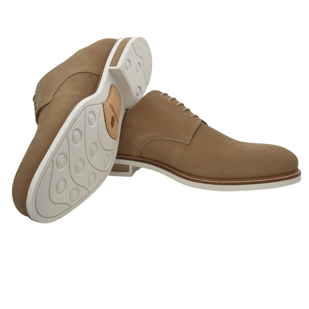 Camel Lace Up Nubuck Shoes - Gagliardi